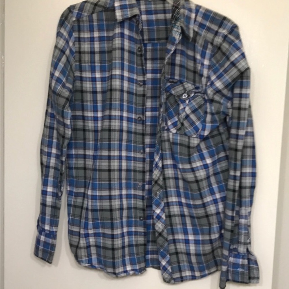 Plaid long sleeve button down